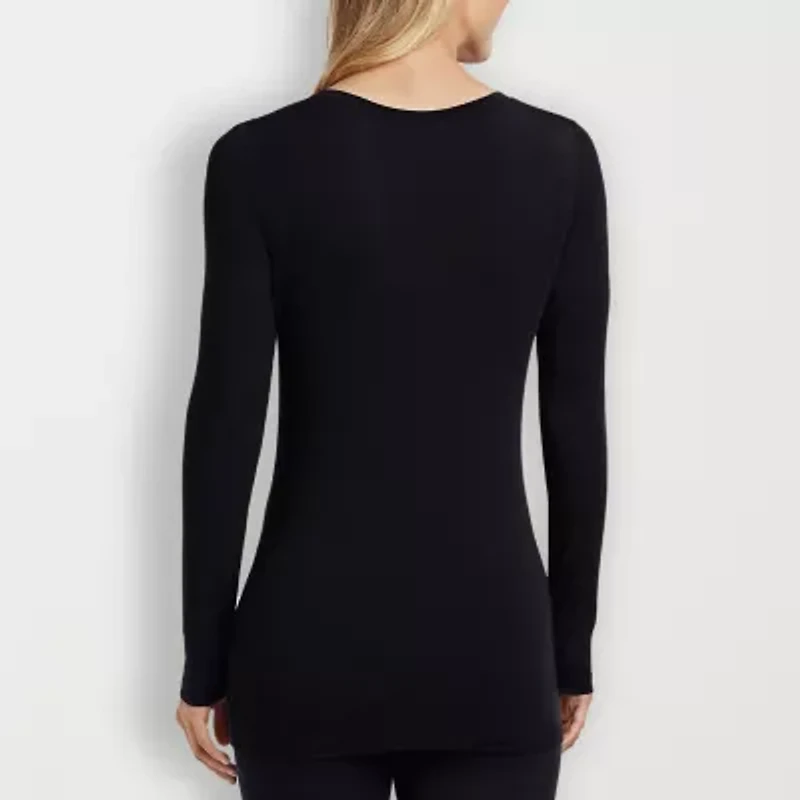 Cuddl Duds Womens Softwear V-Neck V Neck Long Sleeve Thermal Shirt