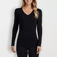 Cuddl Duds Womens Softwear V-Neck V Neck Long Sleeve Thermal Shirt