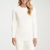 Cuddl Duds Womens Softwear-Tall Crew Neck Long Sleeve Thermal Shirt