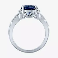 Womens Gemstone Sterling Silver Oval Cocktail Ring