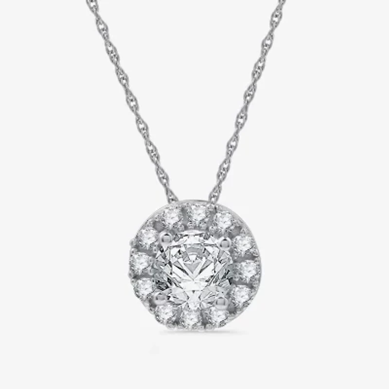 Yes, Please! Womens Lab Created White Sapphire 2-pc. Pendant Necklace Set
