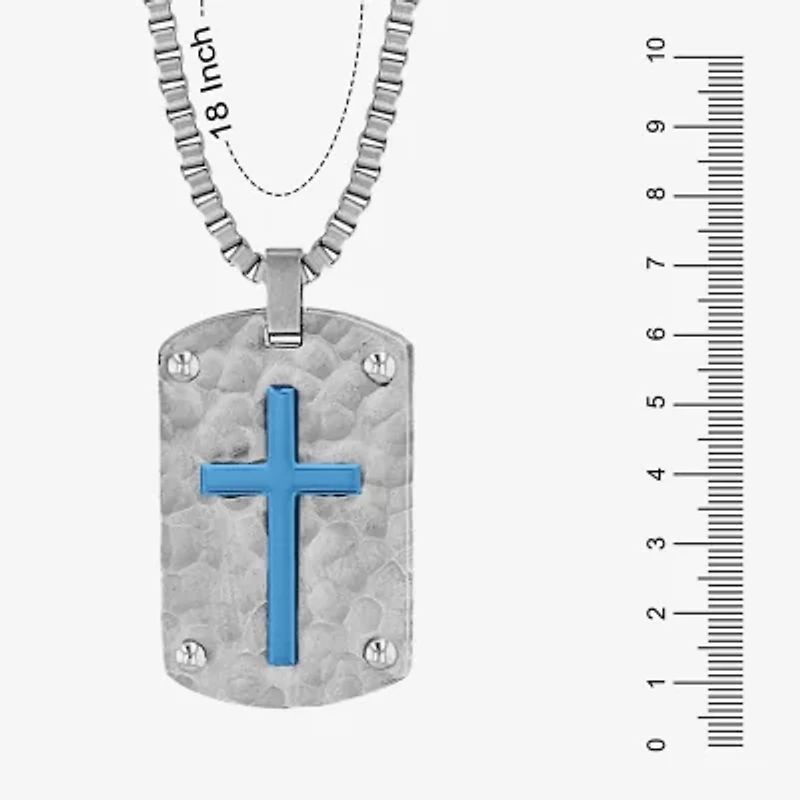 Mens Stainless Steel Cross 2-pc. Jewelry Set