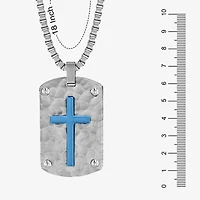 Mens Stainless Steel Cross 2-pc. Jewelry Set