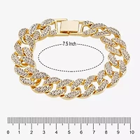 Mens Stainless Steel Solid Curb Chain Bracelet