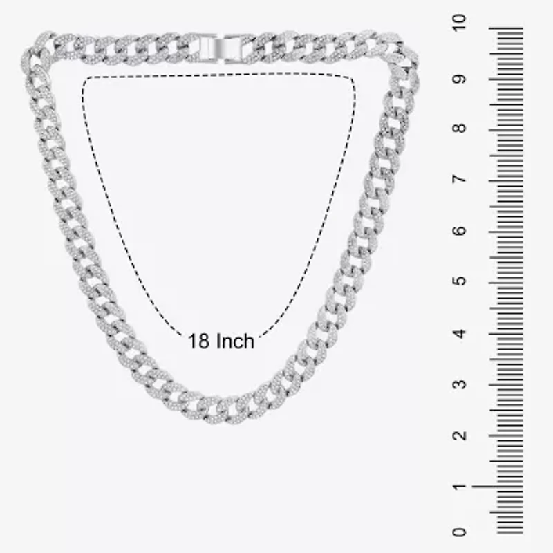Mens Stainless Steel 24 Inch Curb Chain Necklace