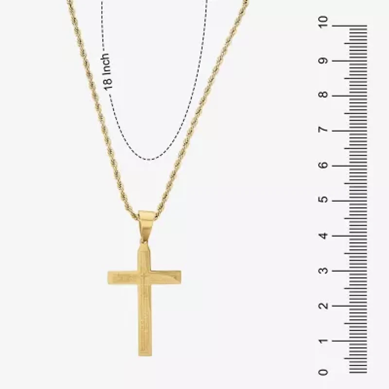 Mens Stainless Steel Cross 2-pc. Jewelry Set