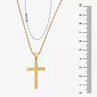 Mens Stainless Steel Cross 2-pc. Jewelry Set