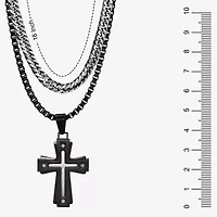 Mens Stainless Steel Cross 2-pc. Jewelry Set