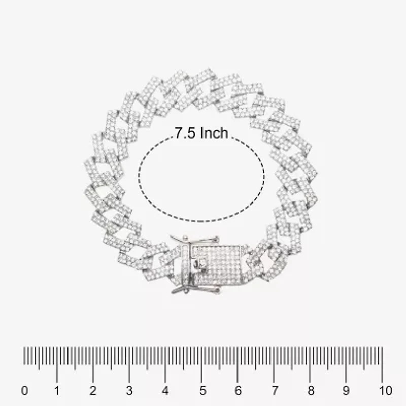 Mens Stainless Steel Solid 8 1/2 Inch Link Bracelet