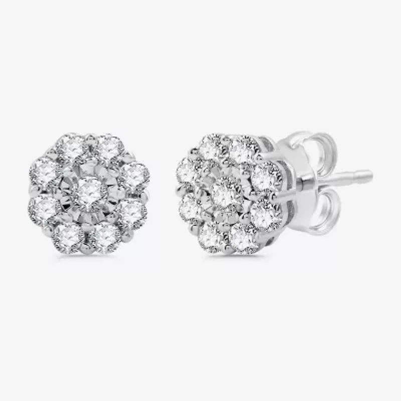 Diamond Blossom Womens 1 CT. T.W. Lab Grown White Diamond Flower Pendant Necklace Set