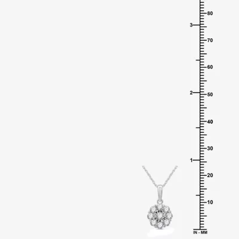 Diamond Blossom Womens 1 CT. T.W. Lab Grown White Diamond Flower Pendant Necklace Set