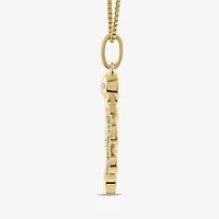 Snake Womens 1/10 CT. T.W. Lab Grown White Diamond 14K Gold Over Silver Sterling Silver 18 Inch Pendant Necklace