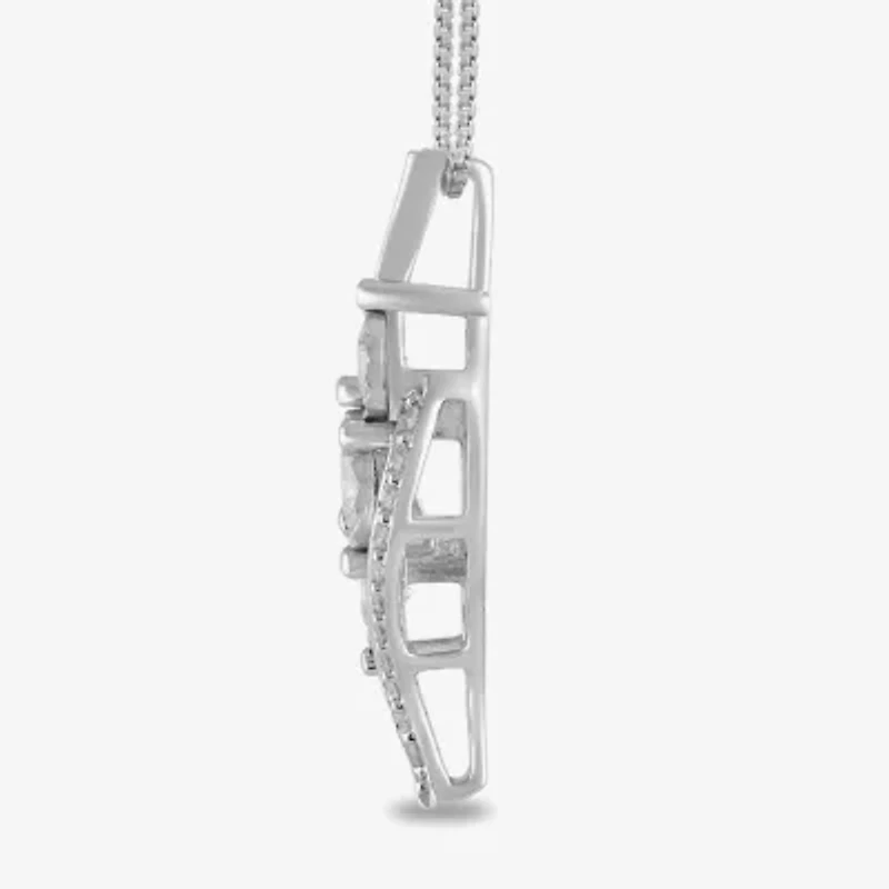 Womens 1/ CT. T.W. Lab Grown White Diamond Sterling Silver 18 Inch Pendant Necklace