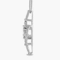 Womens 1/ CT. T.W. Lab Grown White Diamond Sterling Silver 18 Inch Pendant Necklace