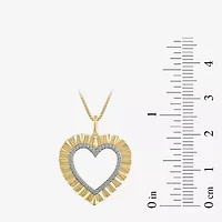 Womens 1/10 CT. T.W. Natural White Diamond 14K Gold Over Silver Sterling Silver Heart 18 Inch Pendant Necklace