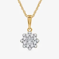 Diamond Blossom Womens 1 CT. T.W. Lab Grown White Diamond Flower Pendant Necklace Set