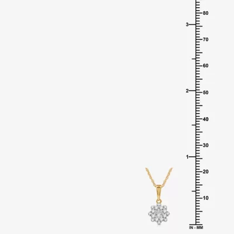 Diamond Blossom Womens 1 CT. T.W. Lab Grown White Diamond Flower Pendant Necklace Set