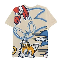 Little & Big Kid Boys Crew Neck Short Sleeve Regular Fit Sonic the Hedgehog Graphic T-Shirt
