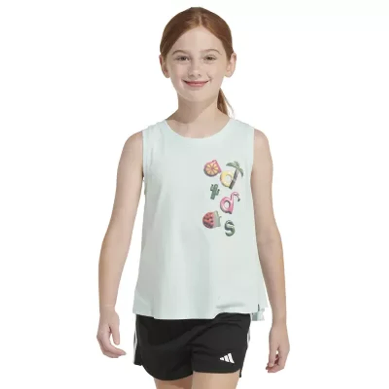adidas Big Kid Girls Crew Neck Sleeveless Active Tank Top