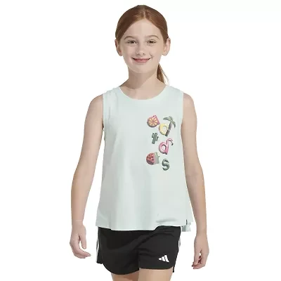 adidas Big Kid Girls Crew Neck Sleeveless Active Tank Top