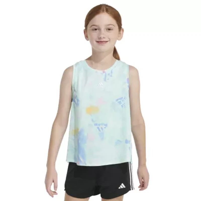 adidas Big Kid Girls Crew Neck Sleeveless Active Tank Top
