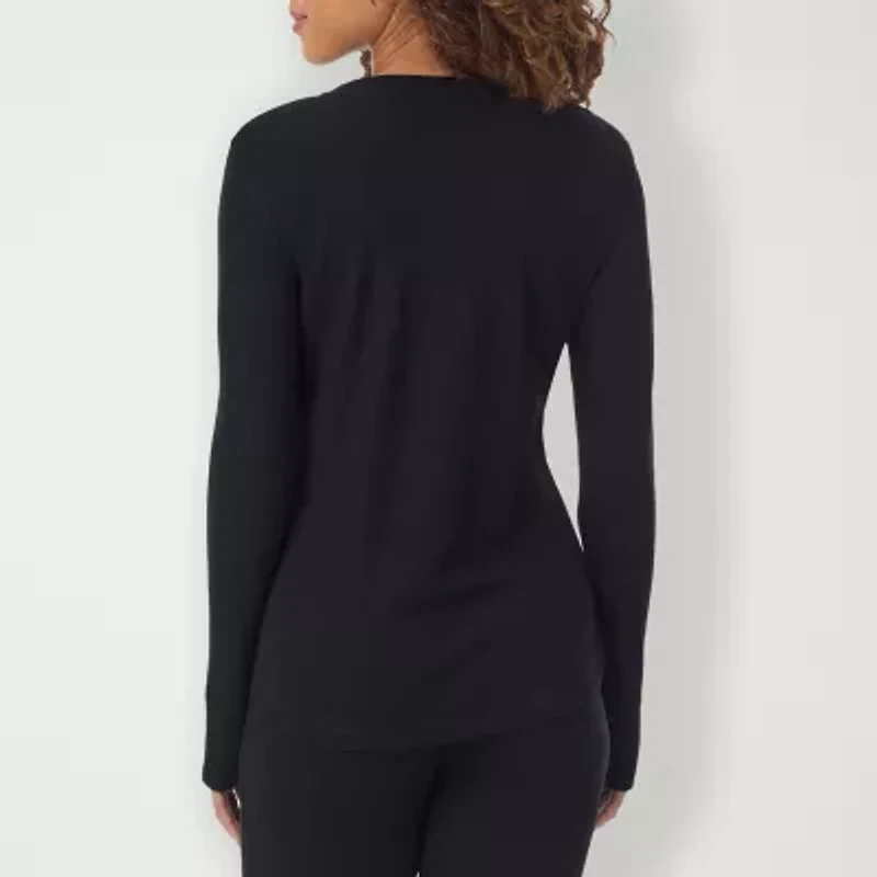 Cuddl Duds Womens Cozy Stretch Crew Neck Long Sleeve Thermal Shirt