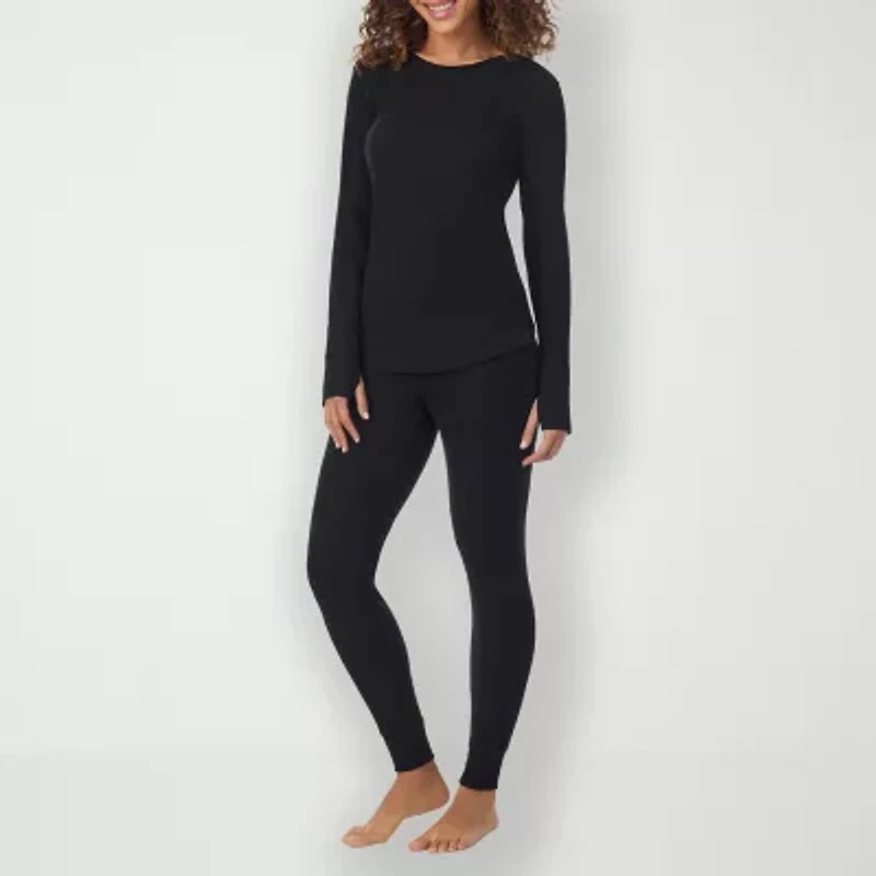 Cuddl Duds Womens Cozy Stretch Crew Neck Long Sleeve Thermal Shirt