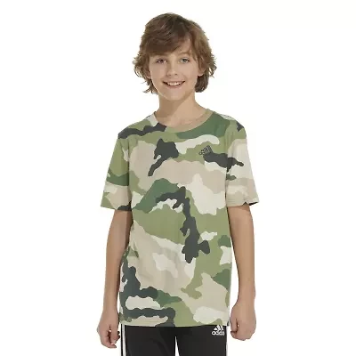 adidas Big Kid Boys Crew Neck Short Sleeve Regular Fit Graphic T-Shirt