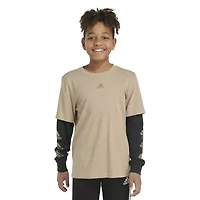 adidas Big Kid Boys Crew Neck Long Sleeve Active T-Shirt