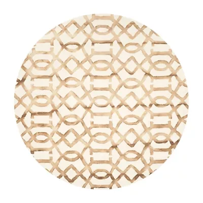 Safavieh Dip Dye Collection Diamond Geometric Round Area Rug