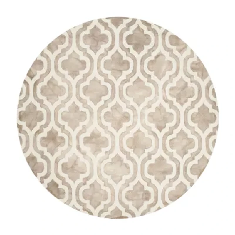 Safavieh Dip Dye Collection Elfrida Geometric Round Area Rug