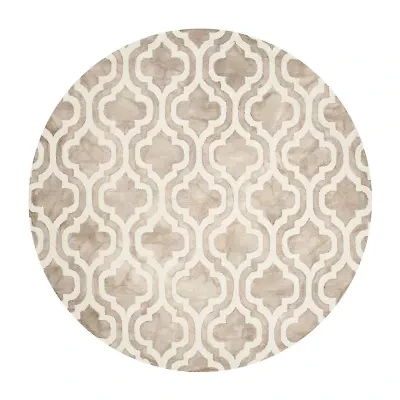 Safavieh Dip Dye Collection Elfrida Geometric Round Area Rug