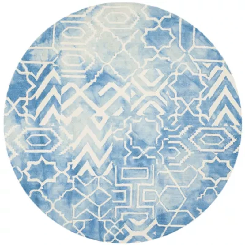 Safavieh Dip Dye Collection Venice Chevron Round Area Rug