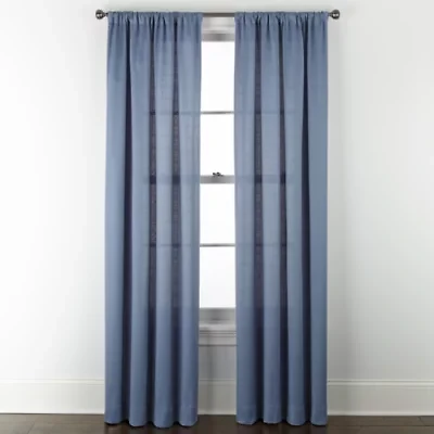 Home Expressions Stockholm Solid Rod Pocket Light-Filtering Single Curtain Panel