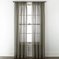 Linden Street Sycamore Rod Pocket Embroidered Sheer Single Curtain Panel