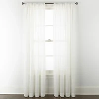 Linden Street Sycamore Rod Pocket Embroidered Sheer Single Curtain Panel