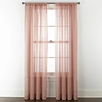 Linden Street Sycamore Rod Pocket Embroidered Sheer Single Curtain Panel