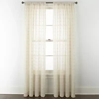 Linden Street Sycamore Rod Pocket Embroidered Sheer Single Curtain Panel