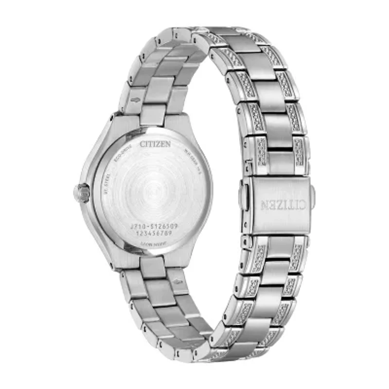 Citizen Silhouette Womens Crystal Accent Silver Tone Stainless Steel Bracelet Watch Fe1230-51x