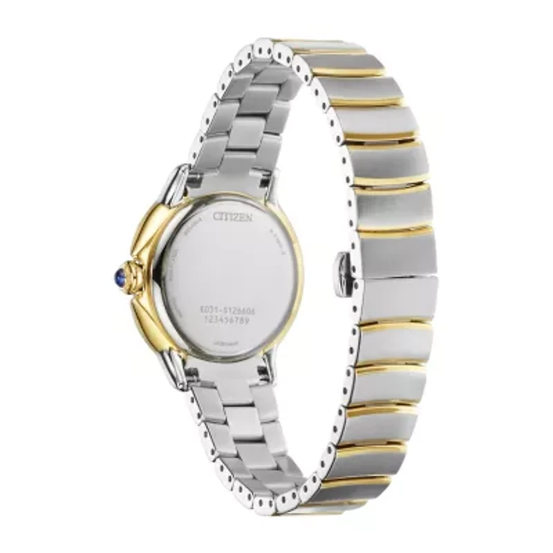 Citizen Ceci Womens Diamond Accent Two Tone Stainless Steel Bracelet Watch Em0954-50e