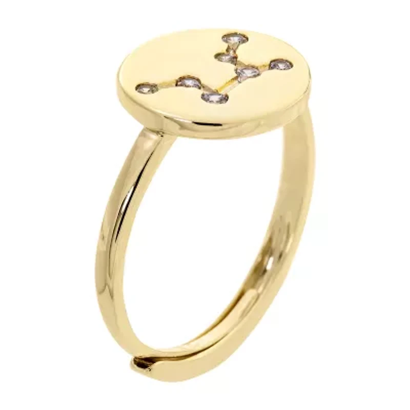 Sparkle Allure Zodiac Womens 2.5MM Cubic Zirconia 14K Gold Over Brass Round Band