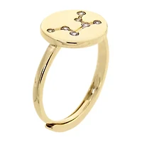 Sparkle Allure Zodiac Womens 2.5MM Cubic Zirconia 14K Gold Over Brass Round Band