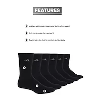 adidas Cushioned Womens 6 Pair Crew Socks