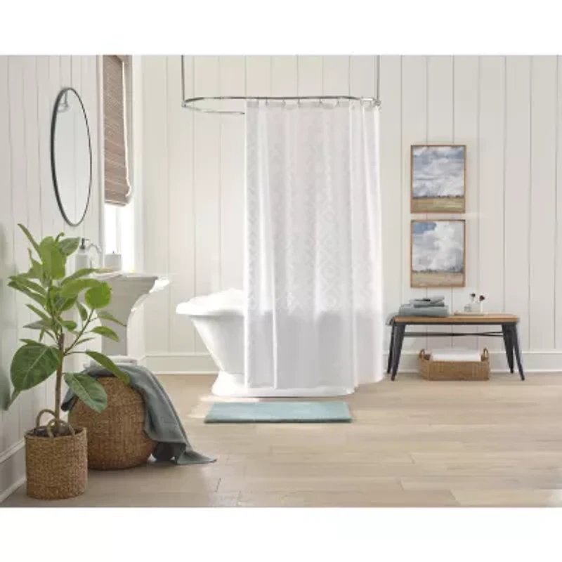 Linden Street Cotton Clip Jacquard Shower Curtain