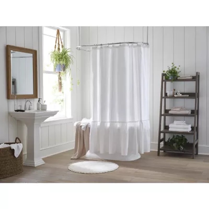 Linden Street Solid Ruffle Shower Curtain