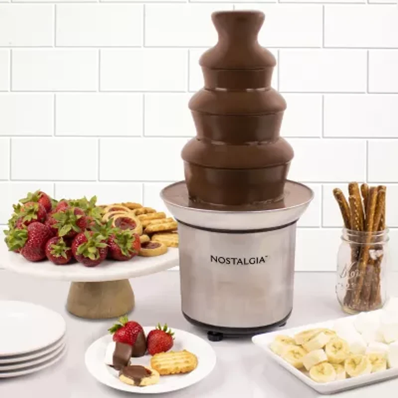 Nostalgia 4-Tier 2-Pound Stainless Steel Chocolate Fondue Fountain