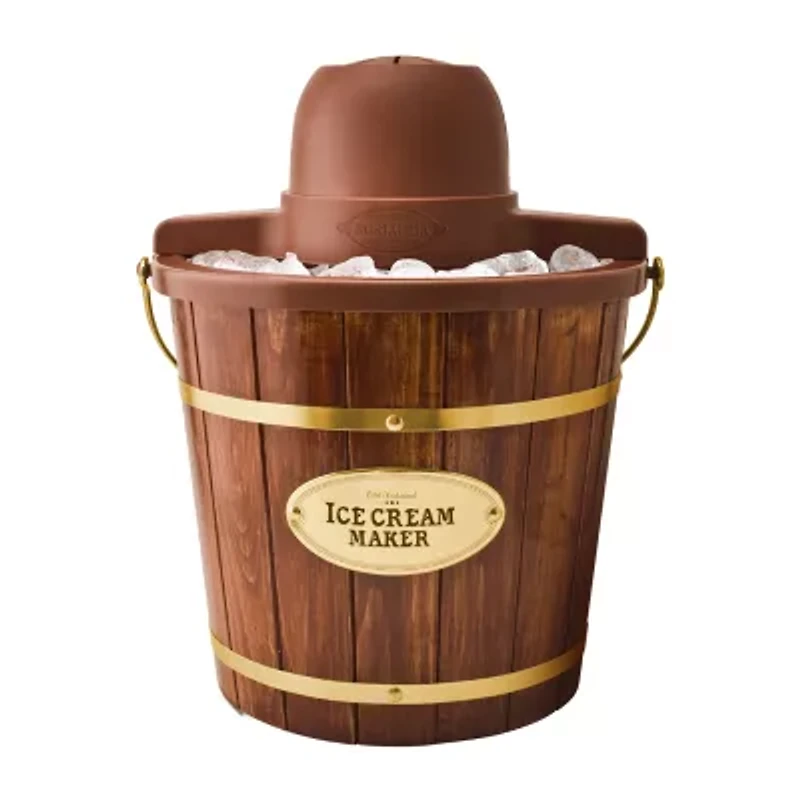 Nostalgia 4-Quart Wood Bucket Ice Cream Maker