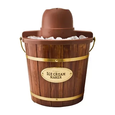 Nostalgia 4-Quart Wood Bucket Ice Cream Maker