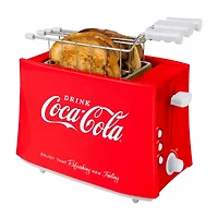 Nostalgia Coca-Cola Grilled Cheese Toaster with Easy-Clean Toaster Baskets and Adjustable Toasting Dial