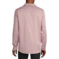 J. Ferrar Satin Mens Long Sleeve Slim Fit Button-Down Shirt